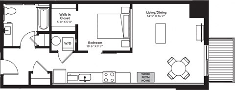 a floor plan of a small house with a bedroom and a living room